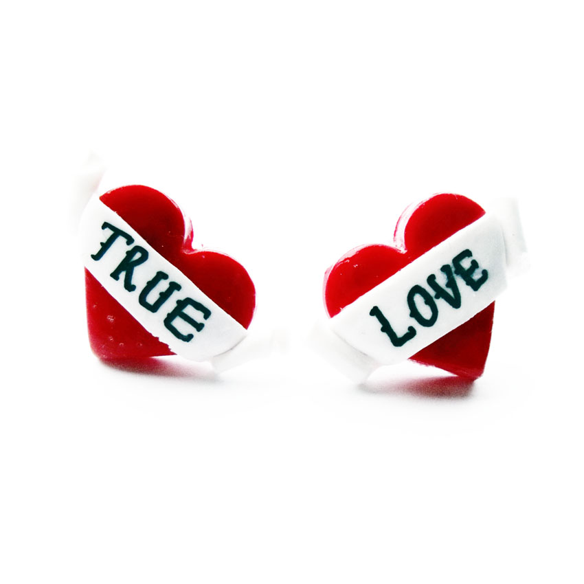  True Love Heart Stud Earrings
